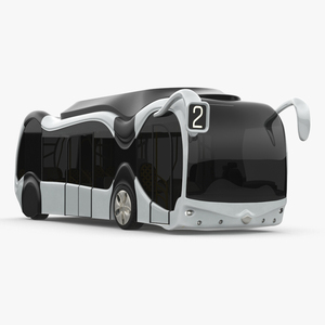 Futuristic Electric Bus Concept White 3D