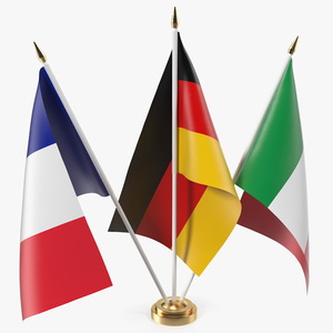 Table Flags Germany France Italy 3D