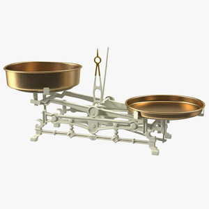 3D Vintage Kitchen Balance Scale Rigged