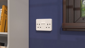 3D model UK Double Socket with Switches