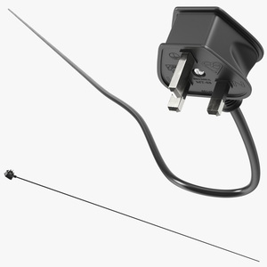 3D Type G Electric Plug Grounded Rigged