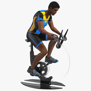 3D model Sportsmen Training on Exercise Bike