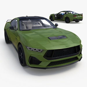 3D model Ford Mustang 2024 Green Rigged