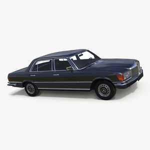 3D Mercedes Benz 350 SE Classic Sedan Black Simplified