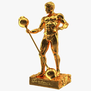 Gold Mr Olympia Sandow Statue 3D model