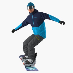 3D model Snowboard Man Rigged