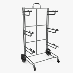 3D model Triple Bin Recycling Cart