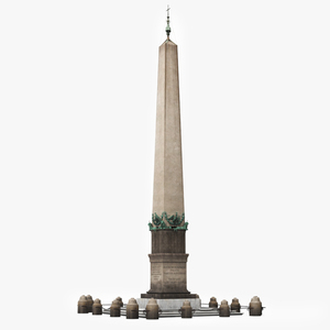 3D Vatican Obelisk with Railing model