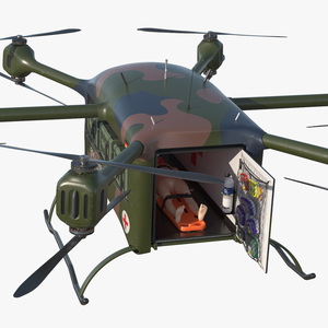 3D Tactical Medical Transport Quadcopter and Stretcher