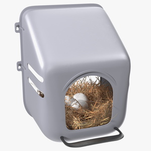 3D model Wall Mount Nesting Nest Box with Chicken Eggs