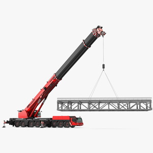 Mobile Crane Generic With Load Rigged 3D