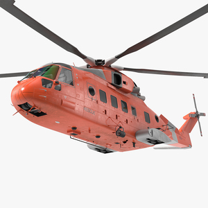 3D model Search and Rescue Helicopter Rigged