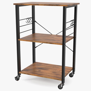 Drew Wood Kitchen Cart 3D