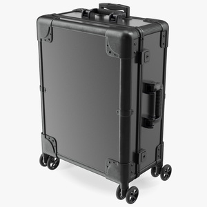 3D model Wheeled Trolley Makeup Case Closed Black