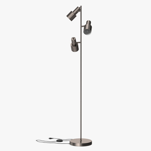 Floor Lamp with Three Shades Metal 3D model