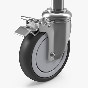 3D model Caster Roller Wheel with Brake