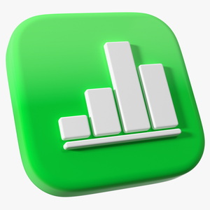 3D iPhone iOS Numbers Icon model