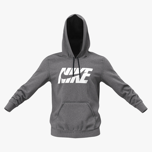 3D Grey Hoodie Nike Raised Hood model