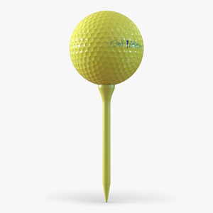 Golf Ball and Tee Yellow 3D model