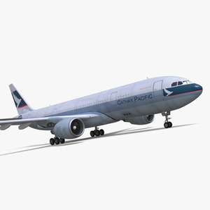 3D Cathay Pacific Airbus A330 Rigged model