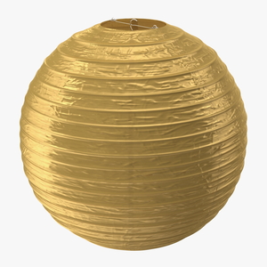 Round Paper Lantern Gold 3D model