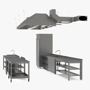 3D Commercial Kitchen Furniture model