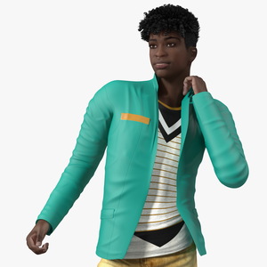 3D Dark Skin Teenager Fashionable Style Rigged model