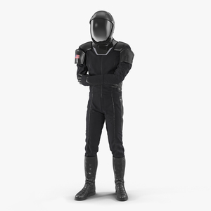 Sci Fi Astronaut Suit Black Rigged 3D model