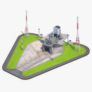 Vostochny Cosmodrome Russian Spaceport Rigged for Maya 3D model