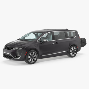 Family Minivan with Hitch Cargo Carrier 3D model