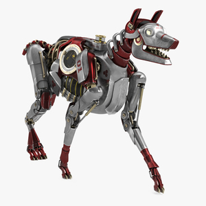 3D Futuristic Robotic Dog Concept in Walking Pose