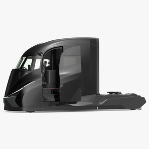 Futuristic Modern Truck Black without Trailer Rigged 3D