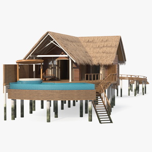 Maldives Overwater Bungalow 3D