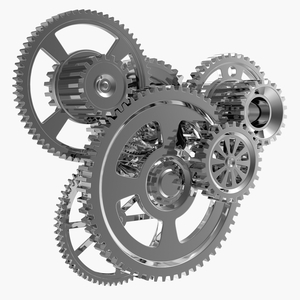 3D Chrome Clockwork Mechanism