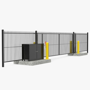 3D model Industrial Vertical Gate Black