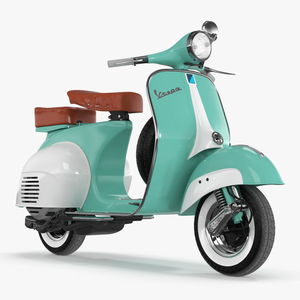 3D Vintage Vespa 125 Scooter Green
