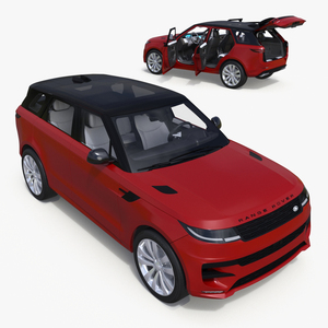 3D Range Rover Sport 2023 Red Rigged model