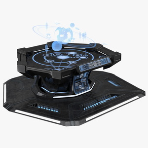 3D Black Sci-fi Command Center Table model