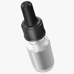 3D model Clear Glass Dropper Bottle 5ml