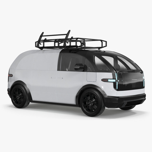 Electric Minivan White 3D