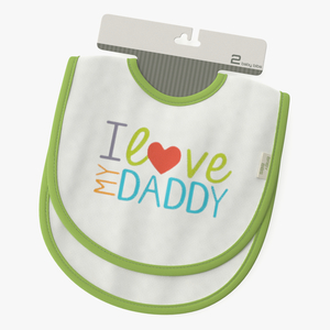 3D Hanger with Two Baby Bibs I Love My Daddy