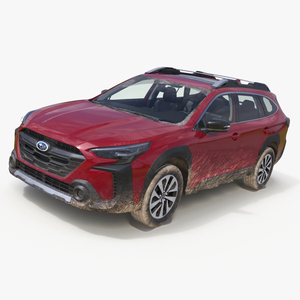 2025 Subaru Outback Crimson Red Dirty 3D