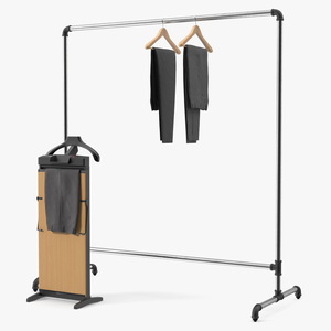 3D Trousers Press and Clothing Rack with Pants model