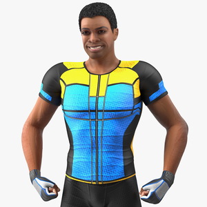 3D Light Skin Black Sportsmen Rigged model