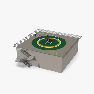 3D Helicopter Robinson R22 on Landing Pad model