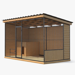 3D Outdoor Dog Kennel with Roof model