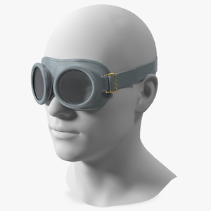 3D NATO Round Army Goggles Gray on Mannequin Head