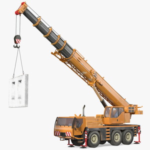 3D Compact Crane Liebherr with Concrete Wall