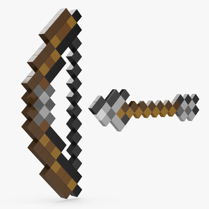 3D Minecraft Bow and Arrow model