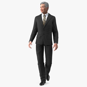 Senior Chinese Businessman Walking 3D model